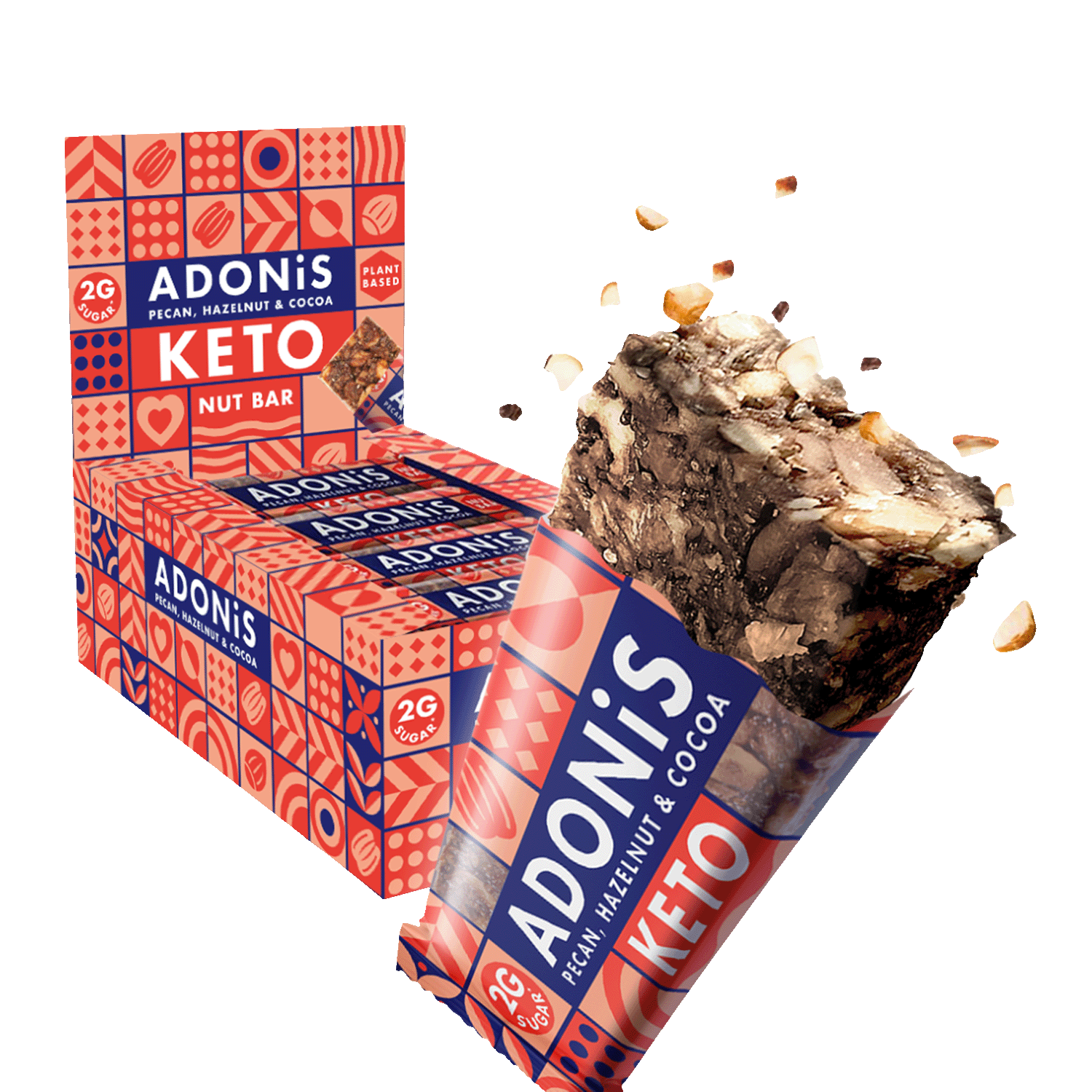 Keto Nuss Riegel Pecan, Hazelnut & Cocoa, 35g