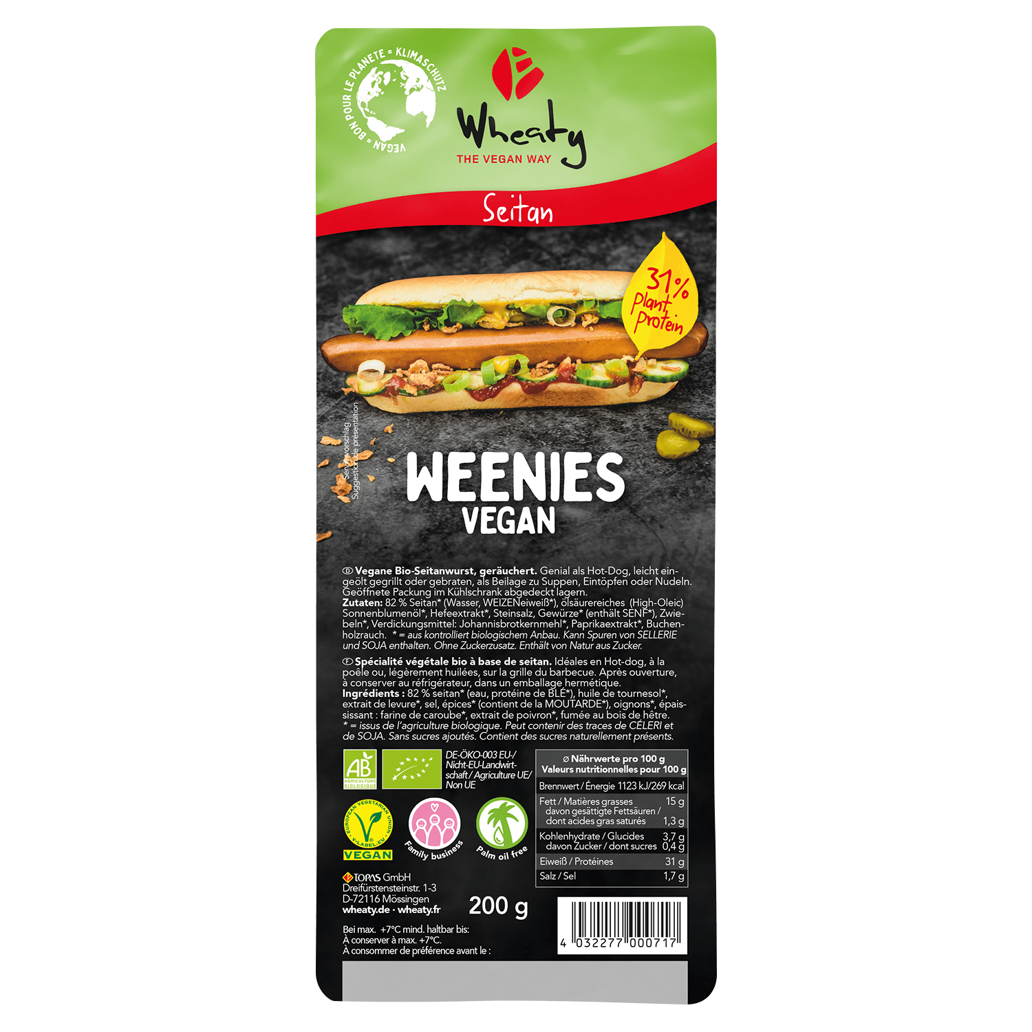 Vegan Weenies, Organic, 200g