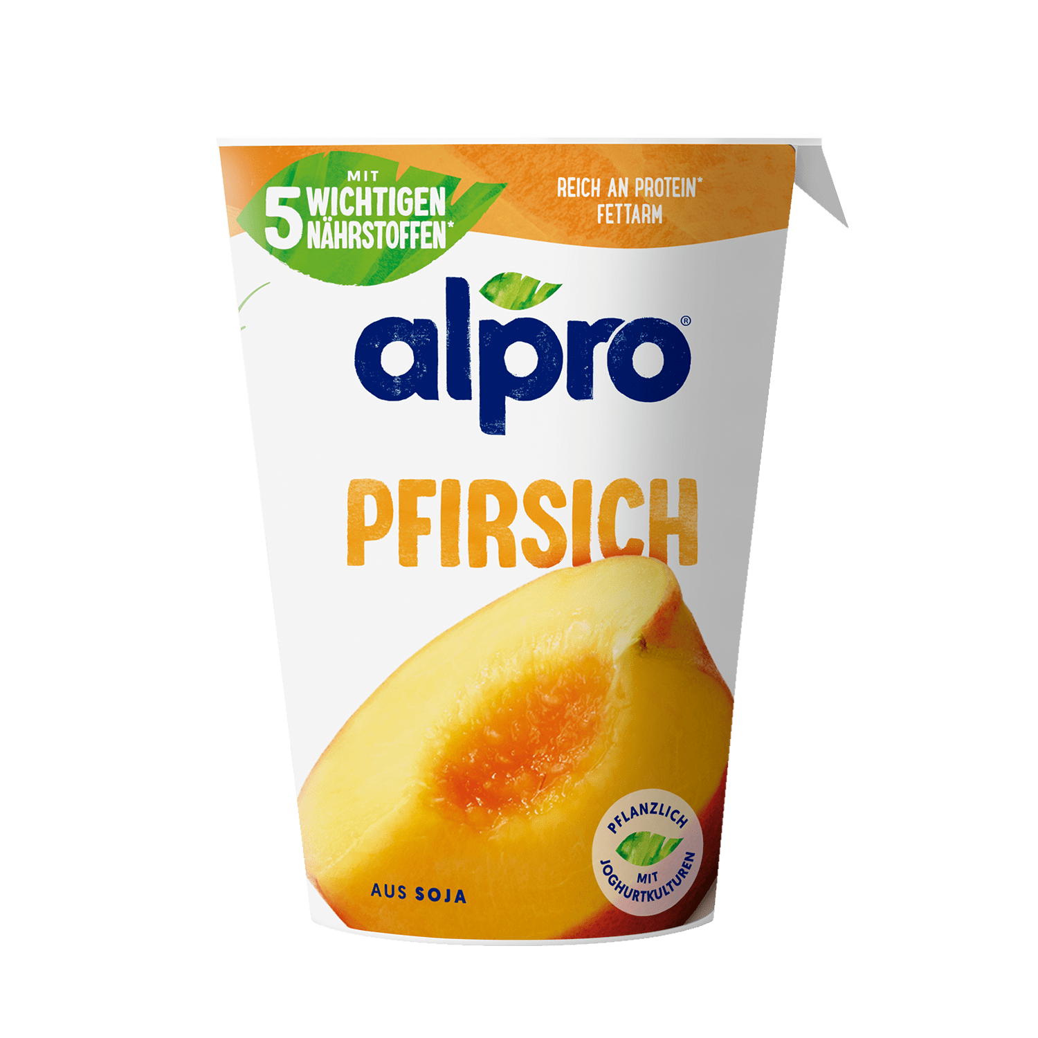 soy-based yogurt alternative peach, 400g