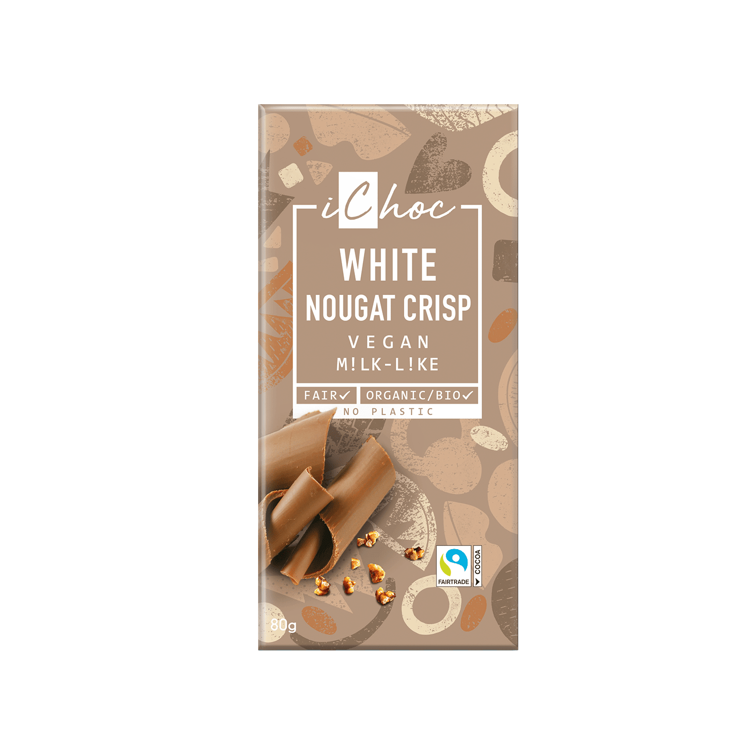 White Nougat Crisp, Organic, 80g