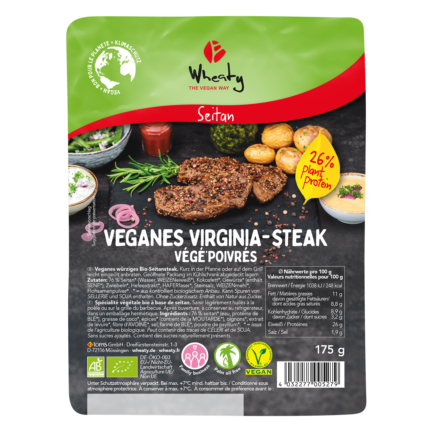 Veganes Virginia-Steak, BIO, 175g