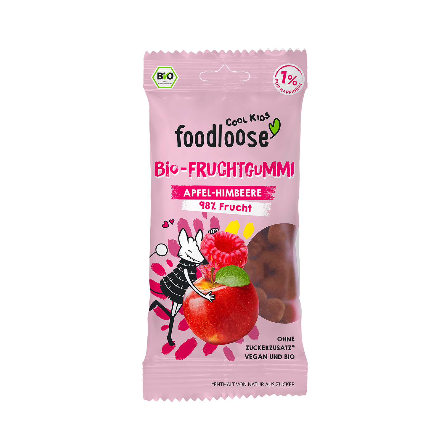 Fruit Gum Apple-Raspberry, Organic, 30g