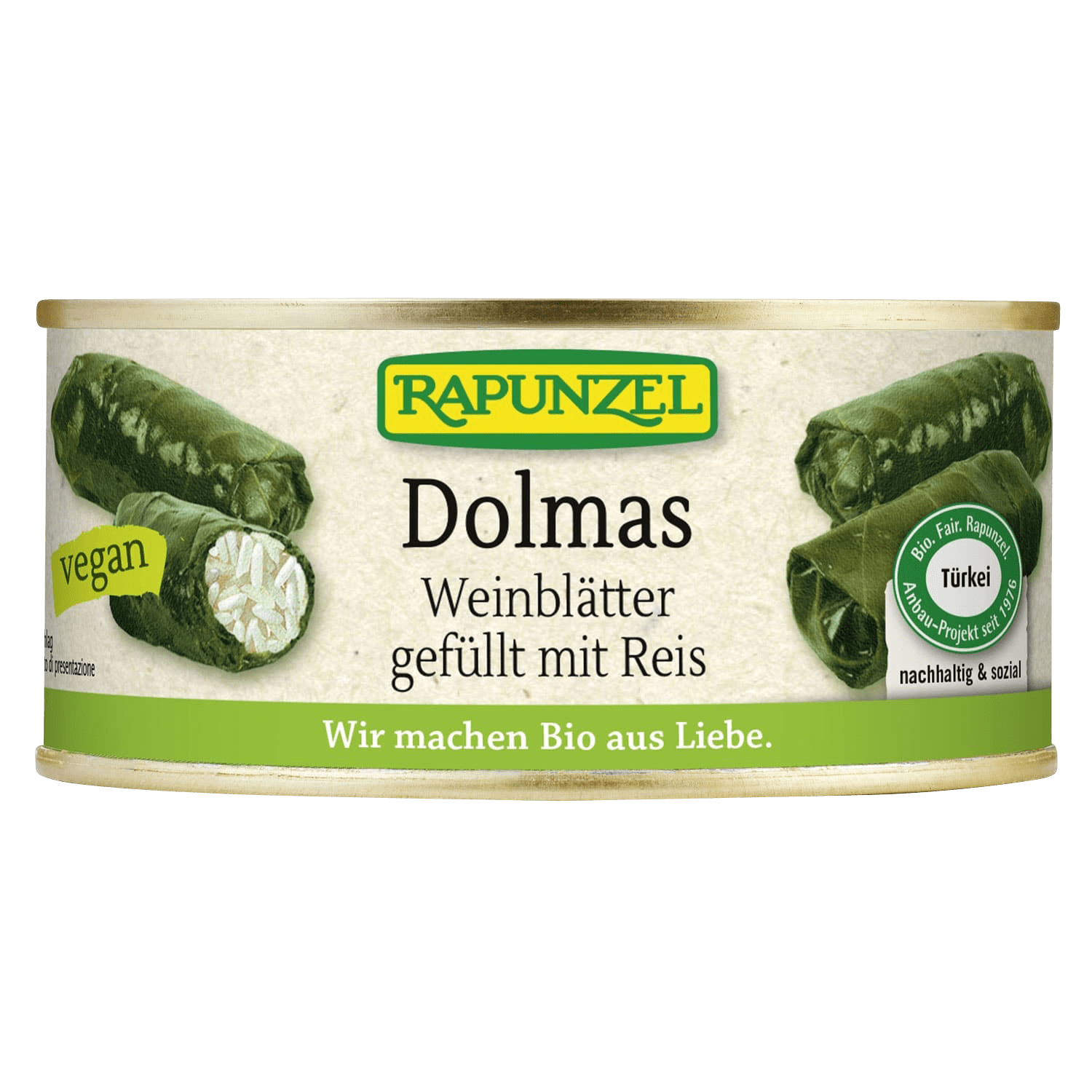 Dolmas Vine Leaves Filled With Rice, Organic, 280g