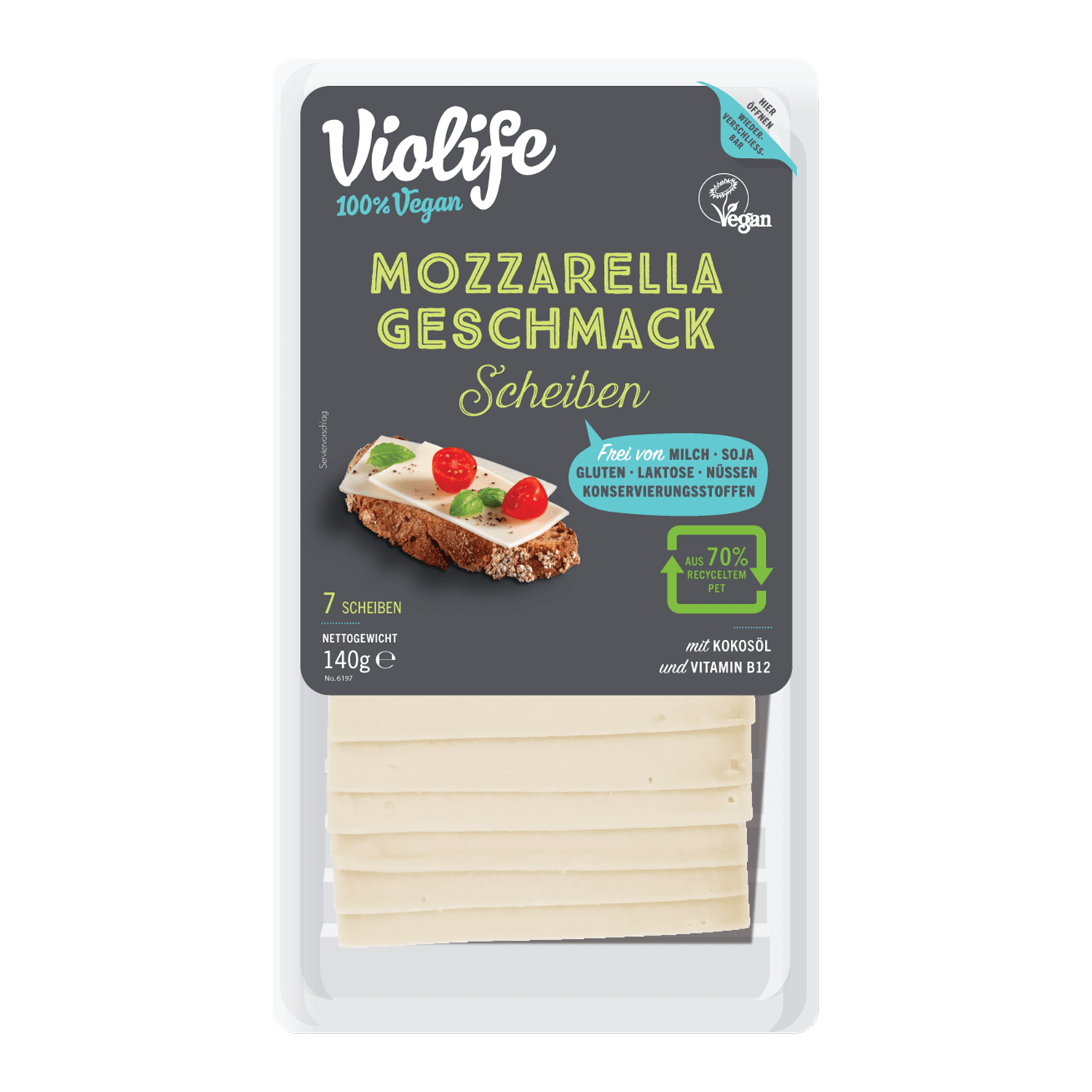 Scheiben mit Mozzarella Geschmack, 140g