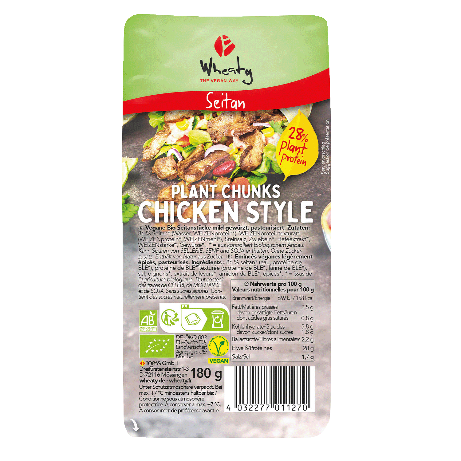 Plant Chunks Chicken Style,, Organic, 180g