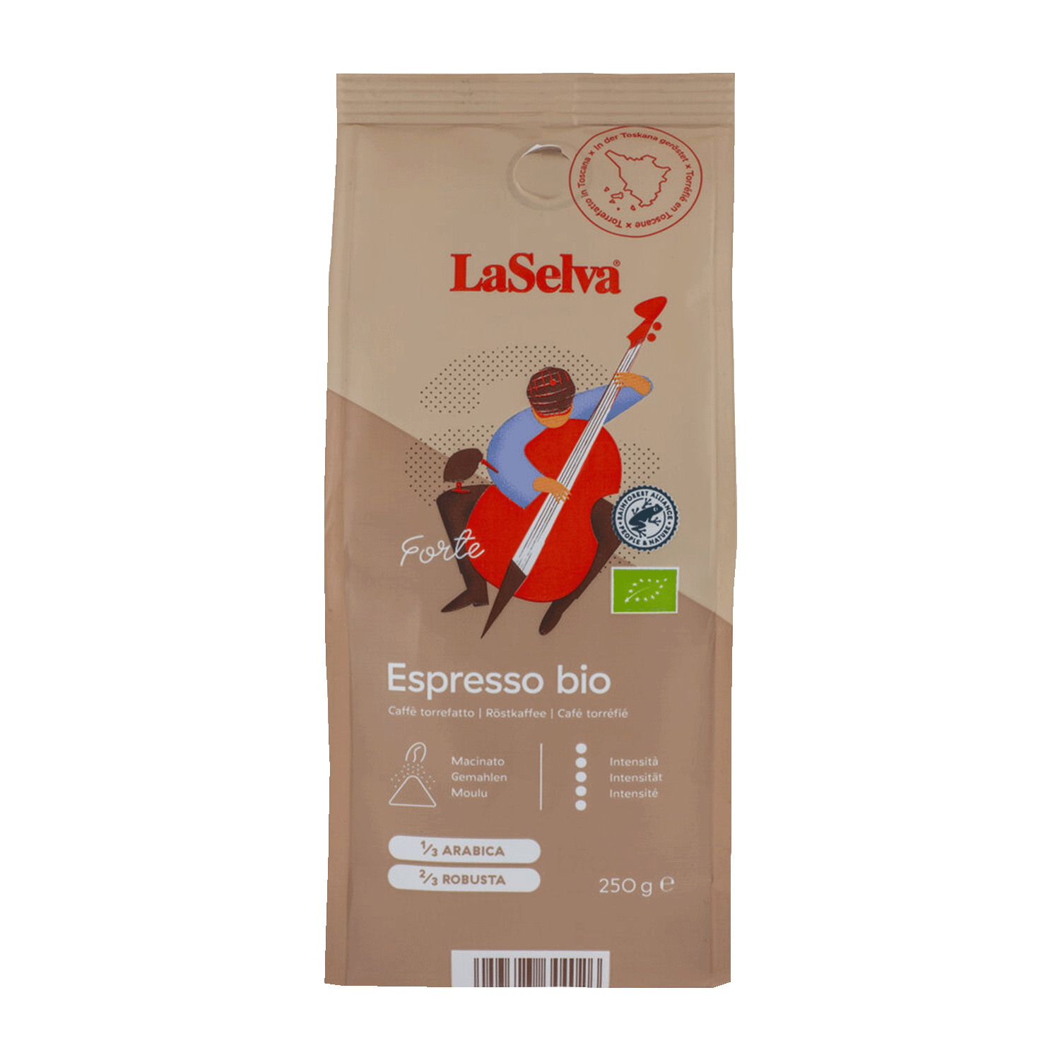 Espresso Forte Roasted Coffee Ground, Organic, 250g Espresso Forte Roasted Coffee Ground, Organic, 250g
