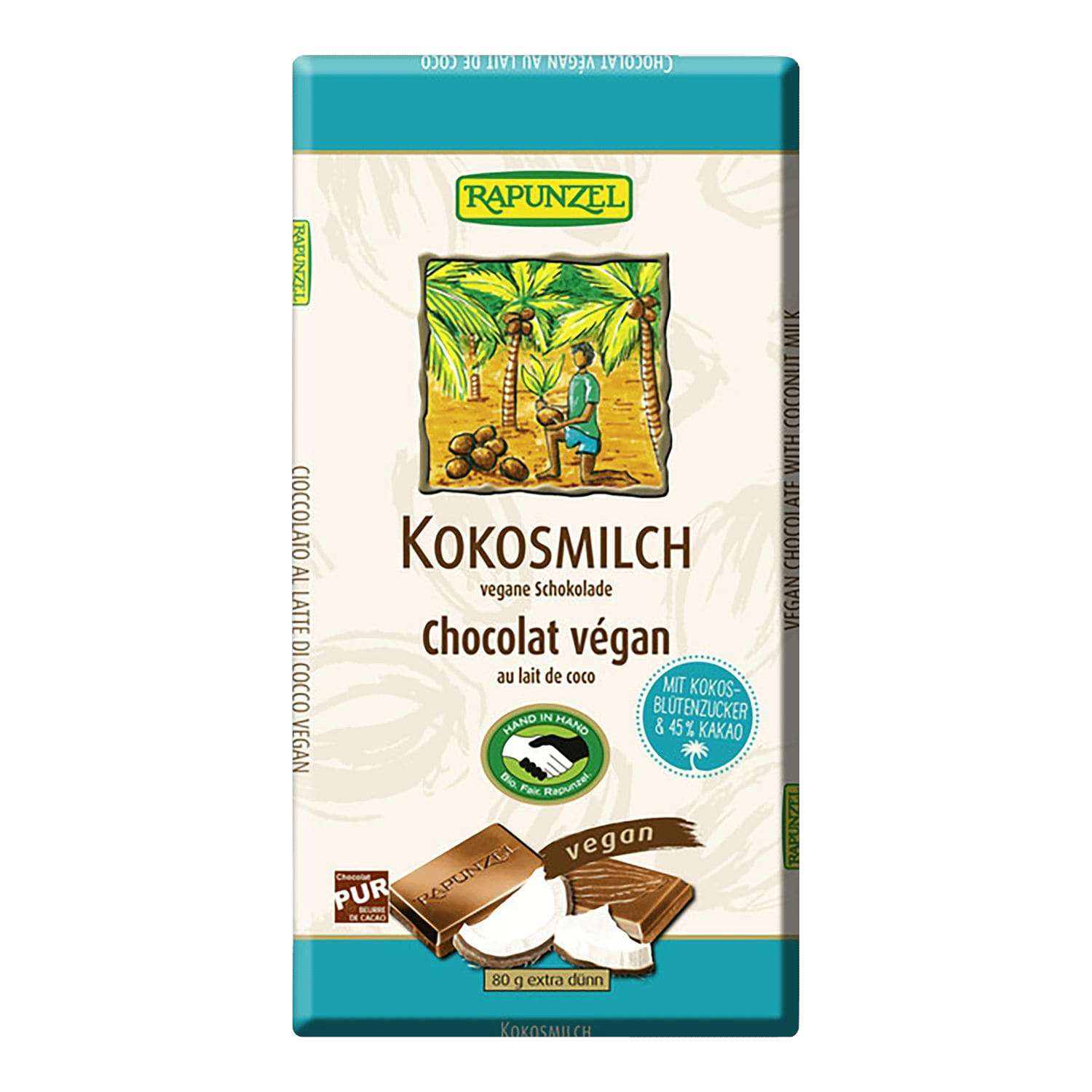 Kokosmilch Vegane Schokolade, BIO, 80g