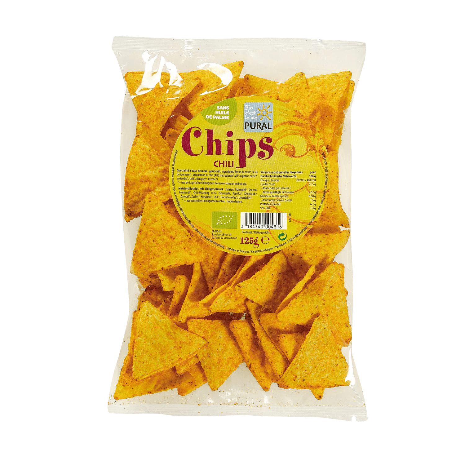 Mais-Chips Chili, BIO, 125g