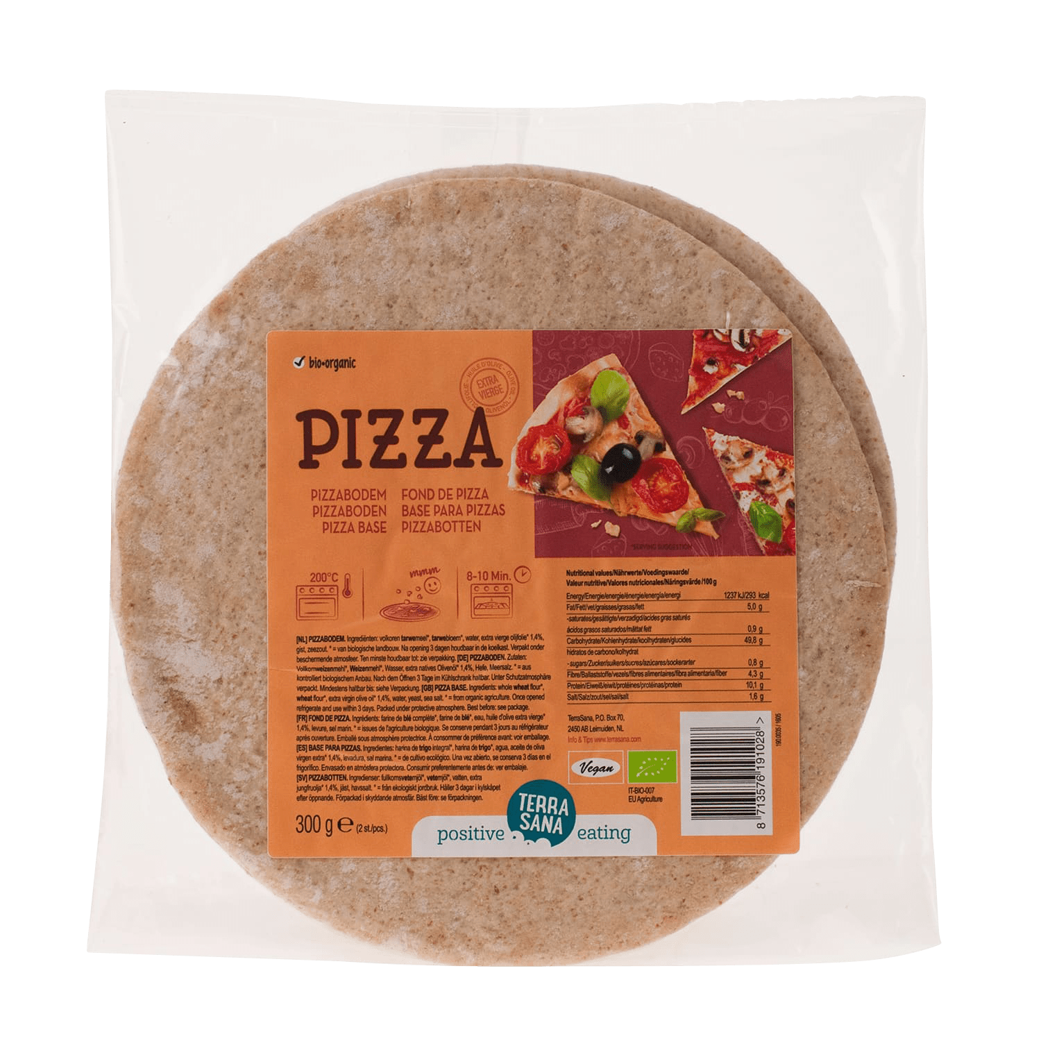 Pizza Crust, Organic, 300g