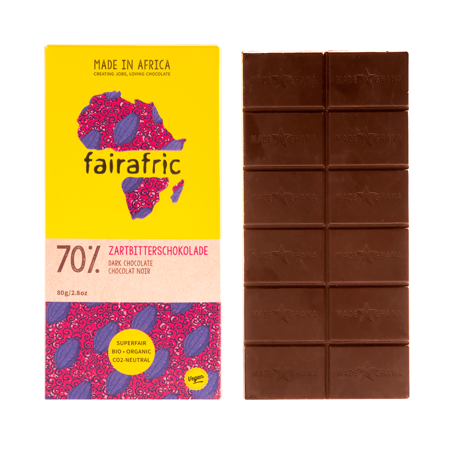 Dark Chocolate 70%, Organic, 80g