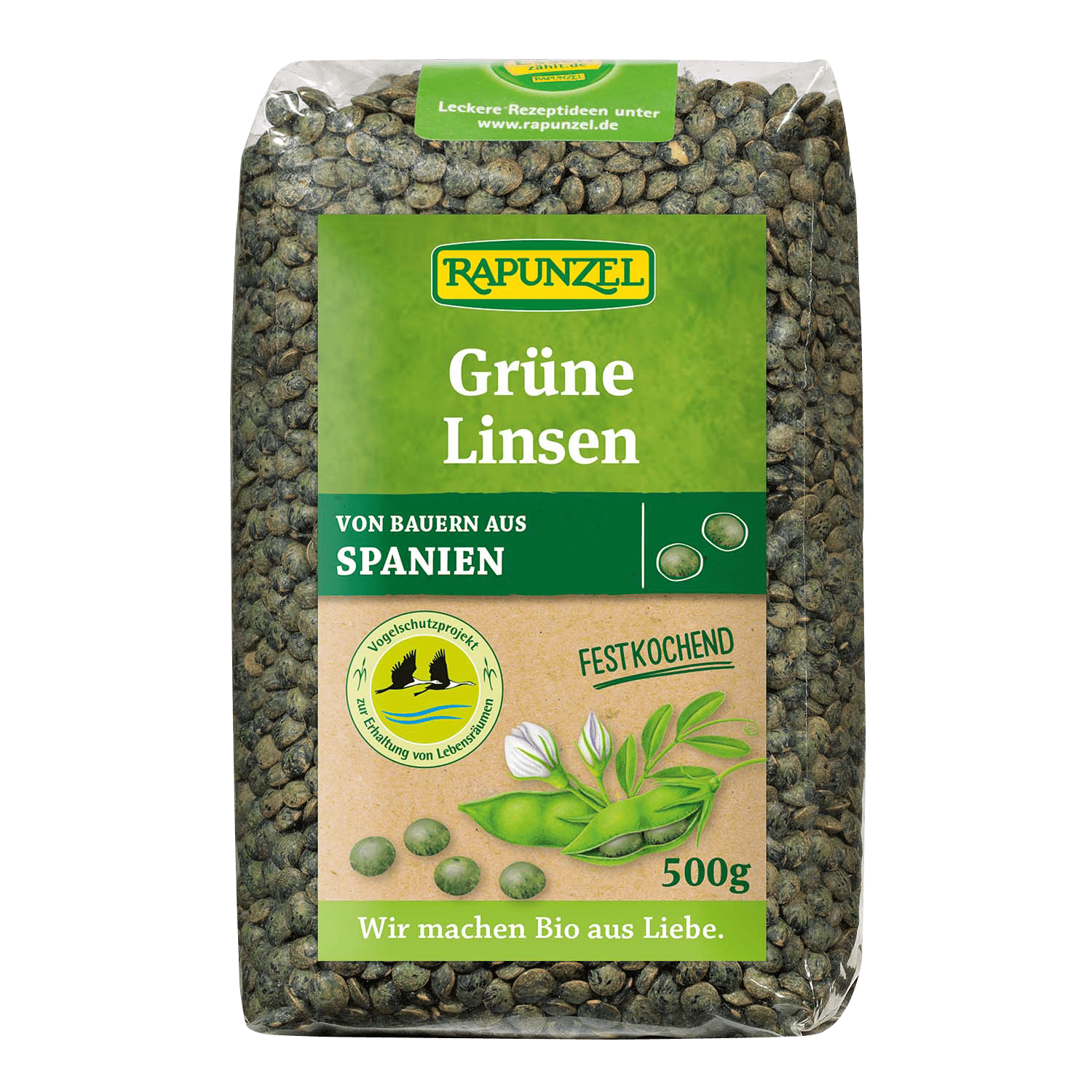 Green Lentils, Organic, 500g