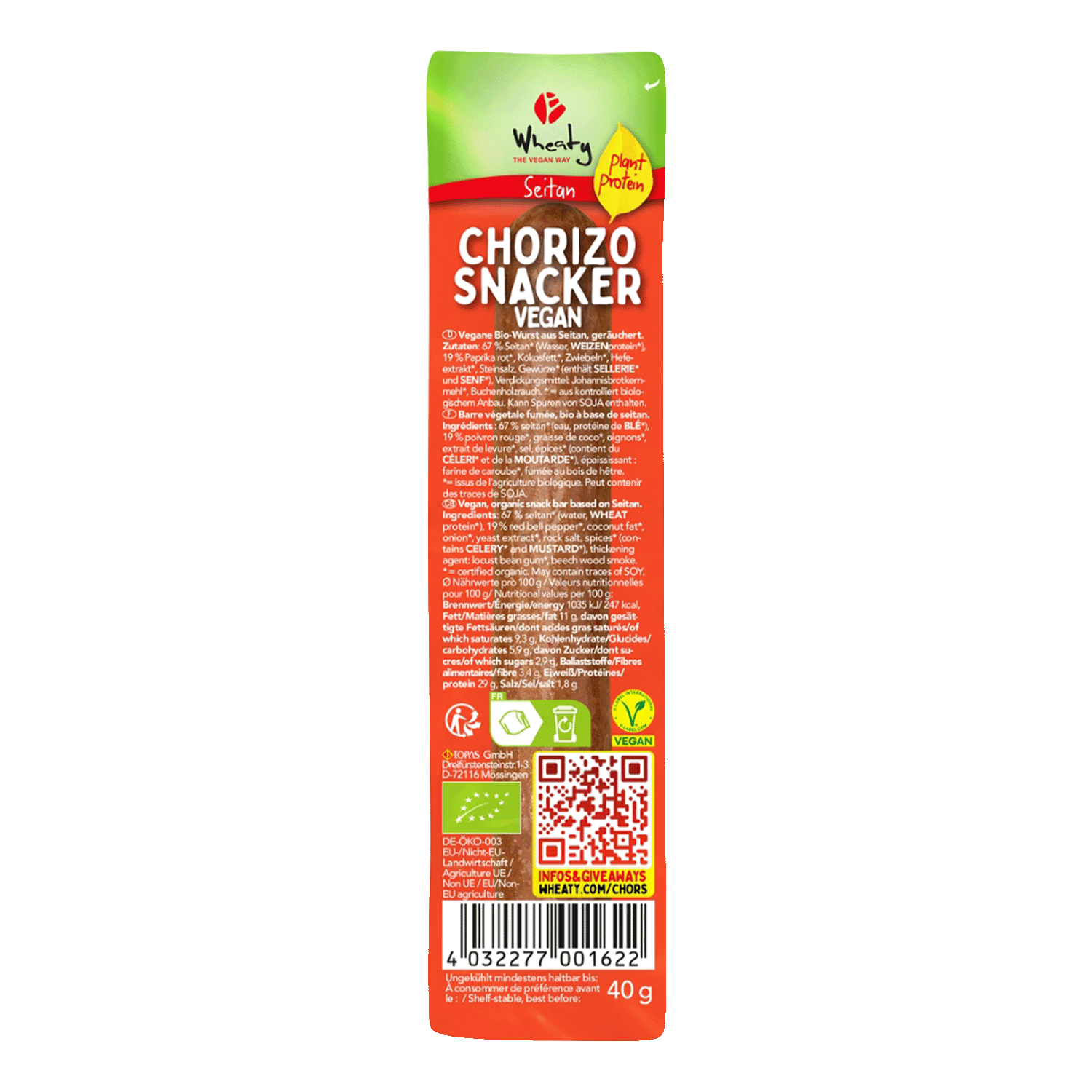 Heavy Snacker Vegan Chorizo Snacker Bio