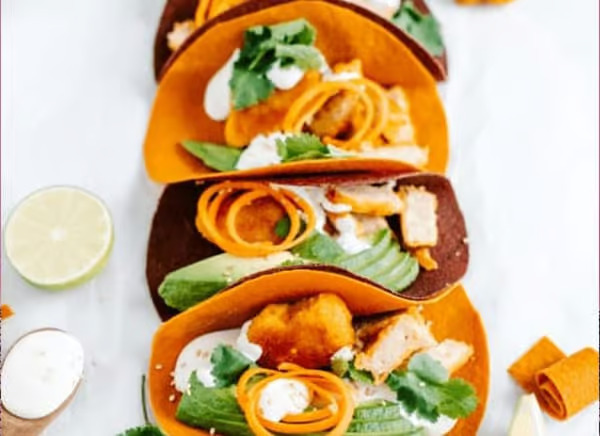 Vegane Vollgemüse-Tacos mit Veggienuggets