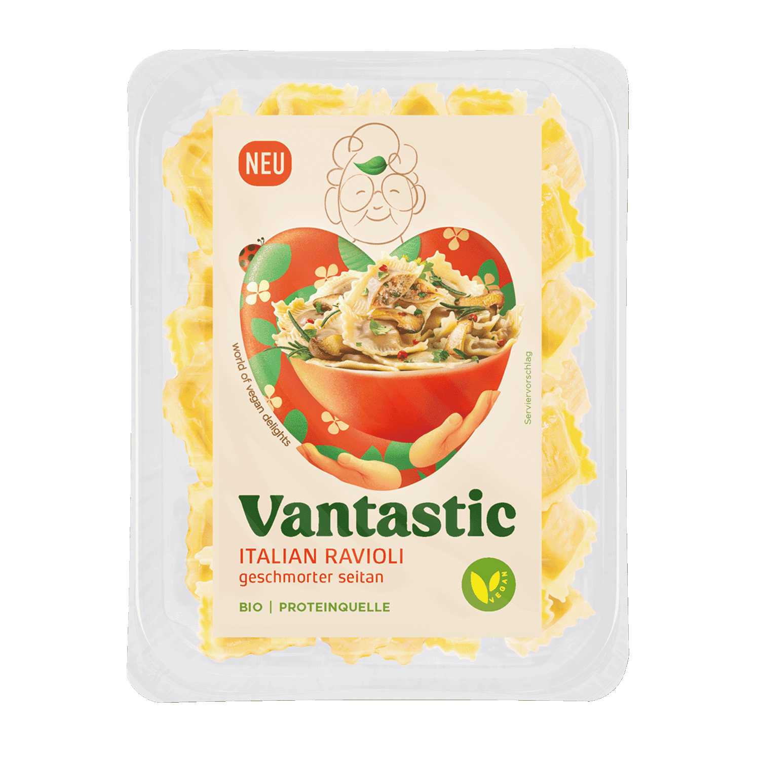 Italian Ravioli Geschmorter Seitan, BIO, 250g