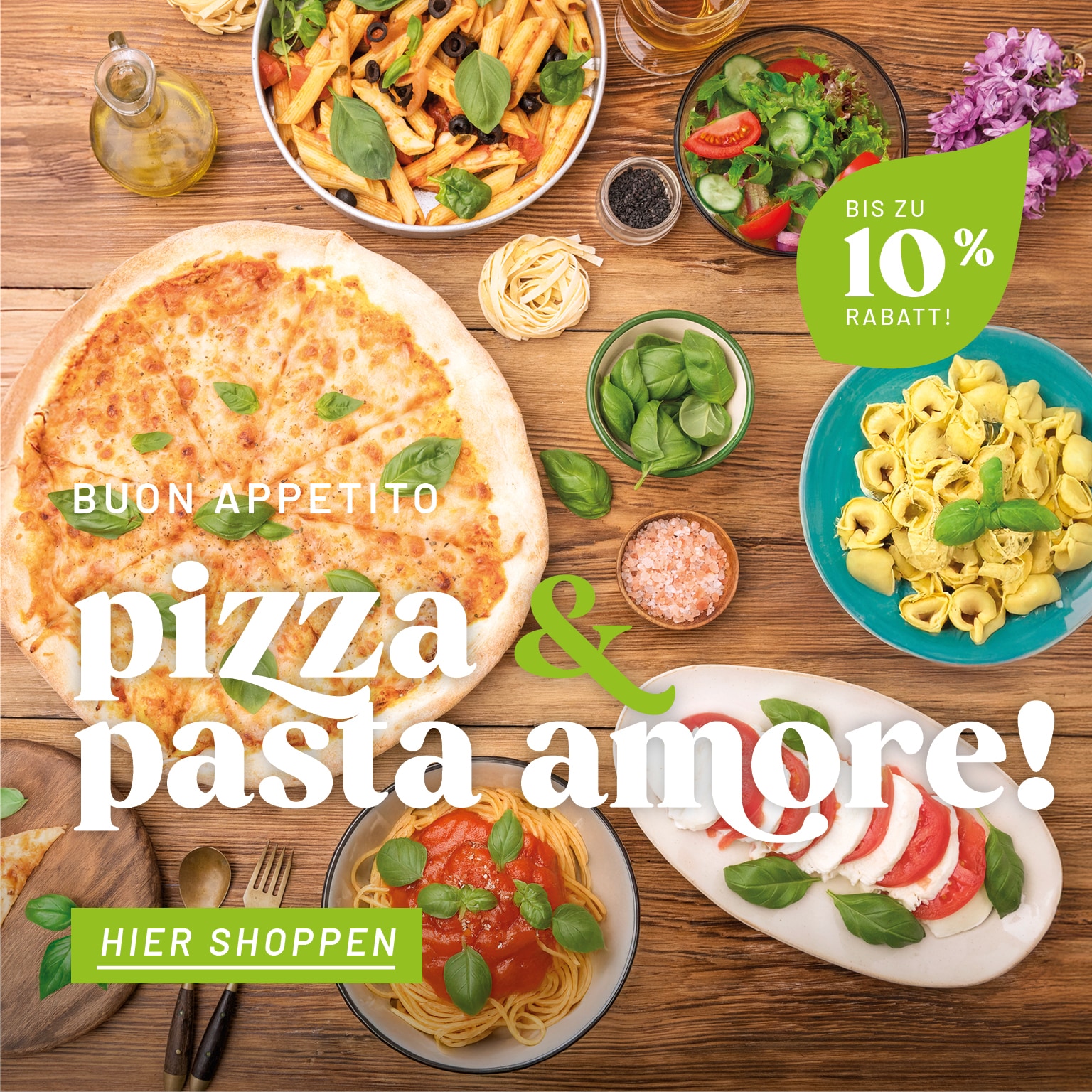 Alles für leckere, vegane Pizza & Pasta