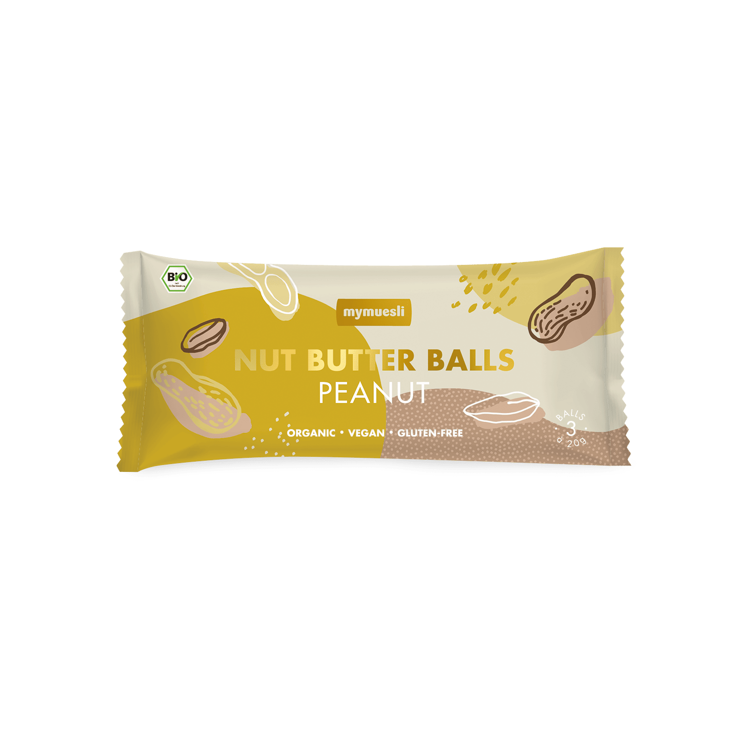 Nut Butter Balls Peanut, Organic, 60g