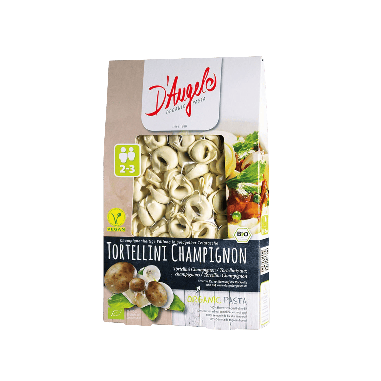 Tortellini mit Champignons, BIO, 250g