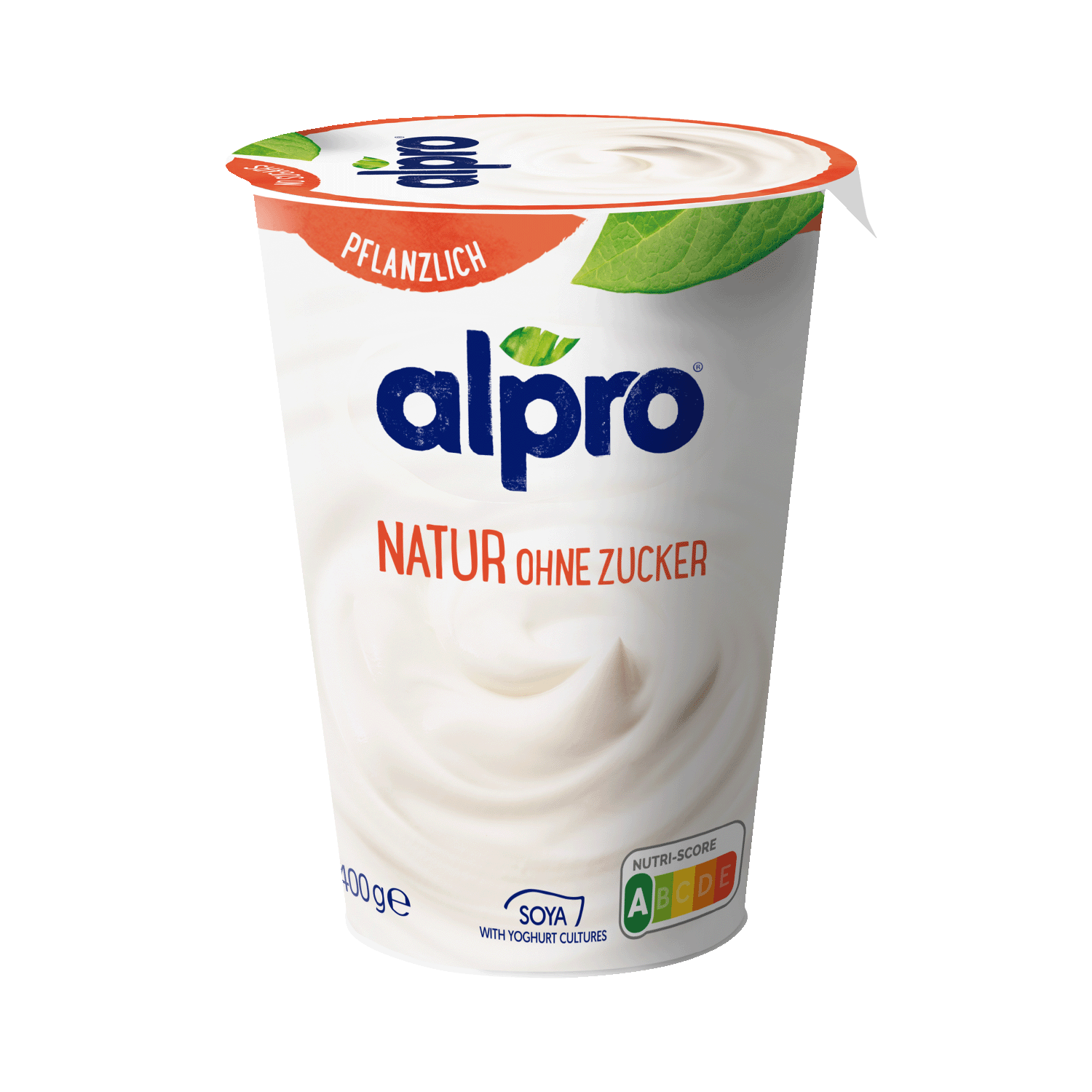 soy-based yogurt alternative natural without sugar, 400g