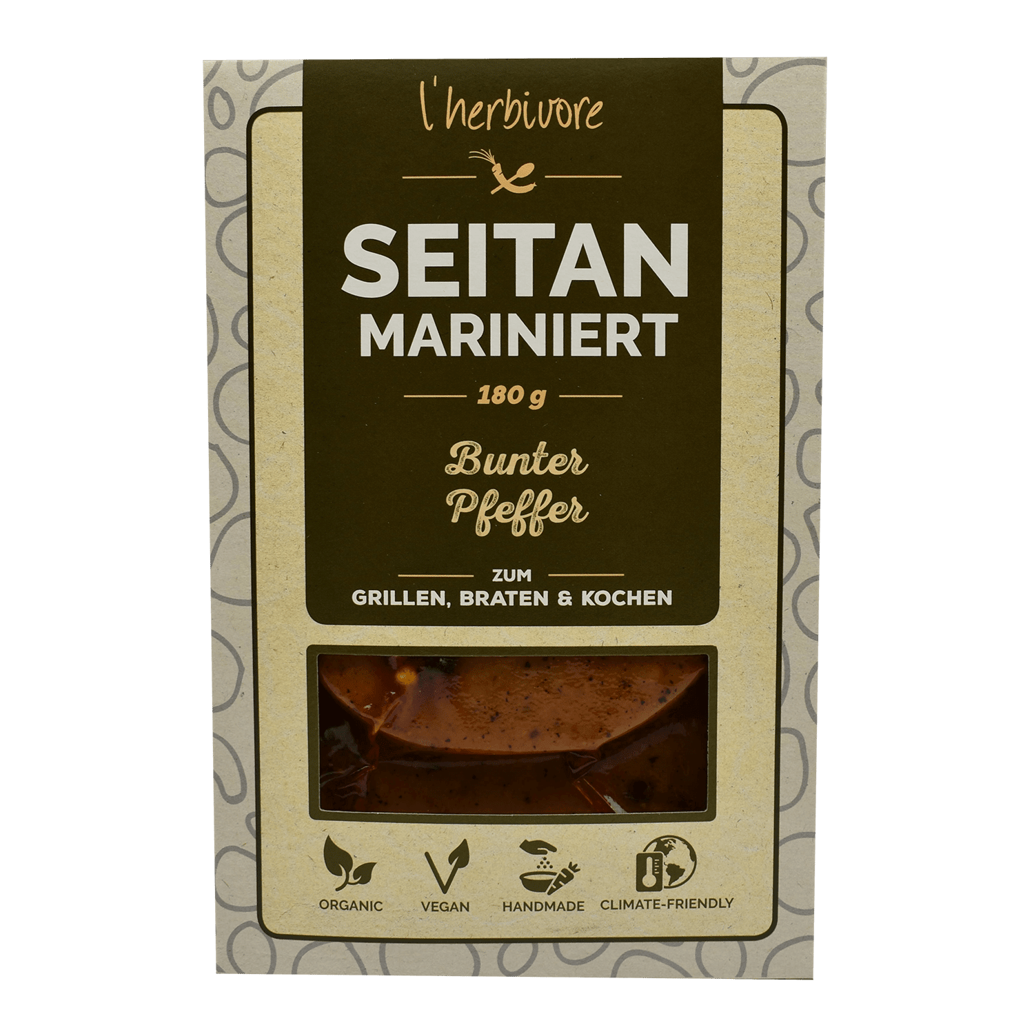 Seitan Marinated Mixed Pepper, Organic, 180g