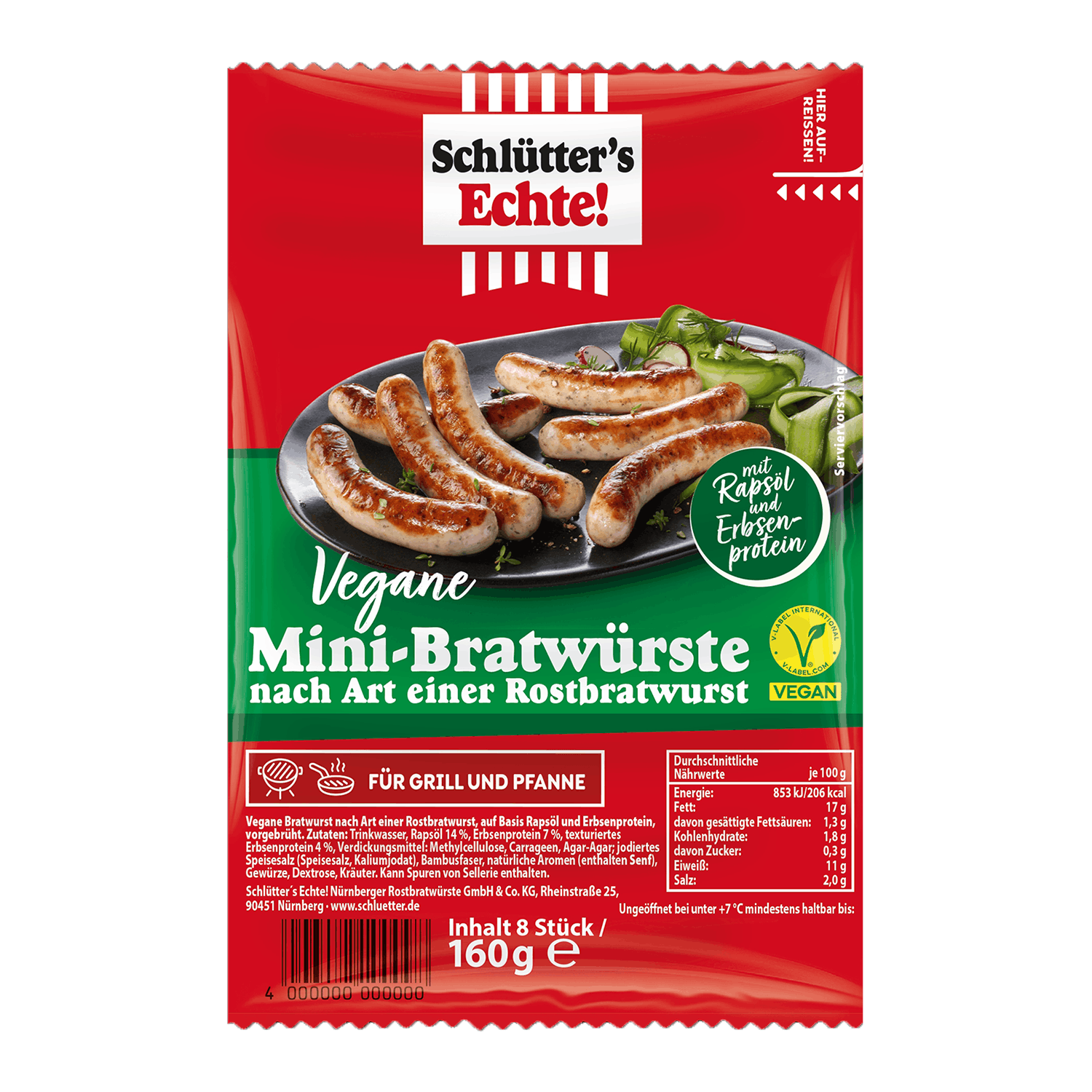 Vegane Mini-Bratwürste nach Art einer Rostbratwurst