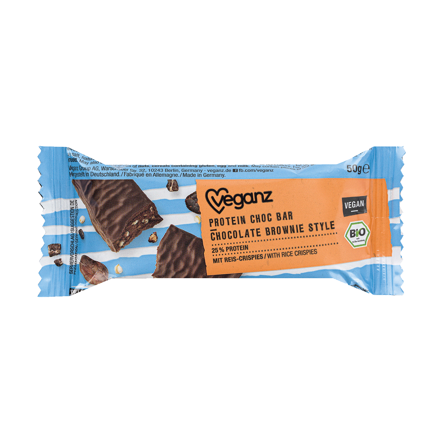 Protein Choc Bar Chocolate Brownie Style, Organic, 50g