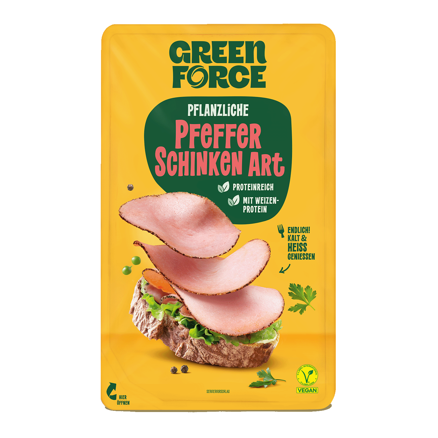 Veganer Aufschnitt Pfeffer Schinken Art, 70g