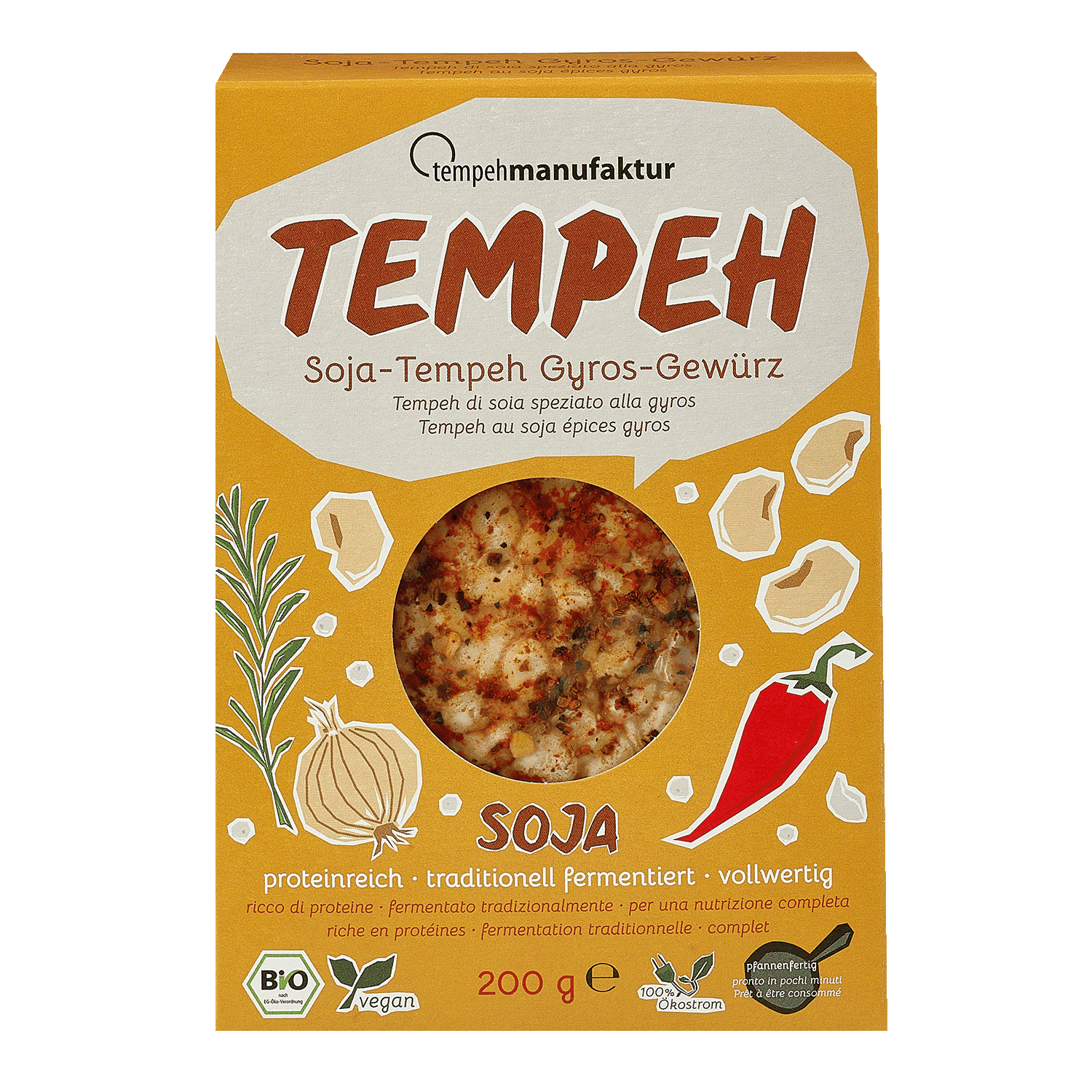Soy Tempeh Gyros Spice, Organic, 200g