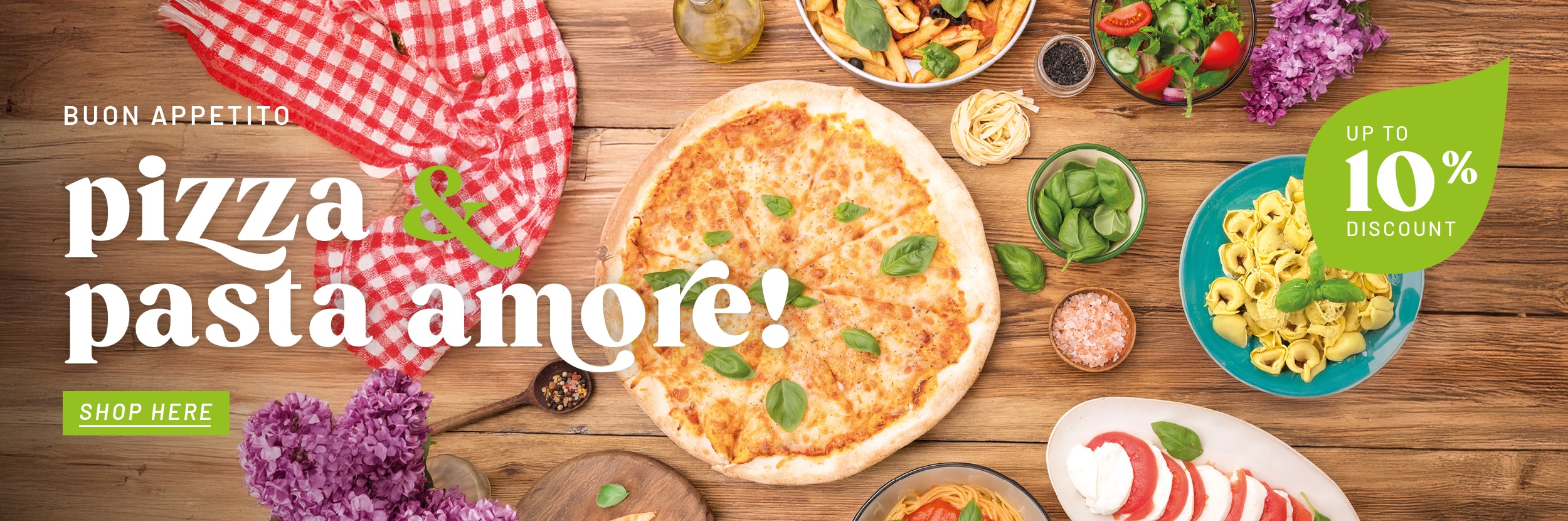 Everything for delicious, vegan pizza & pasta