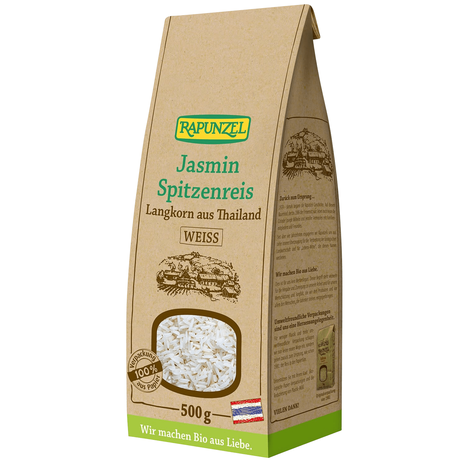 Jasmine Top Rice  Long Grain White, Organic, 500g