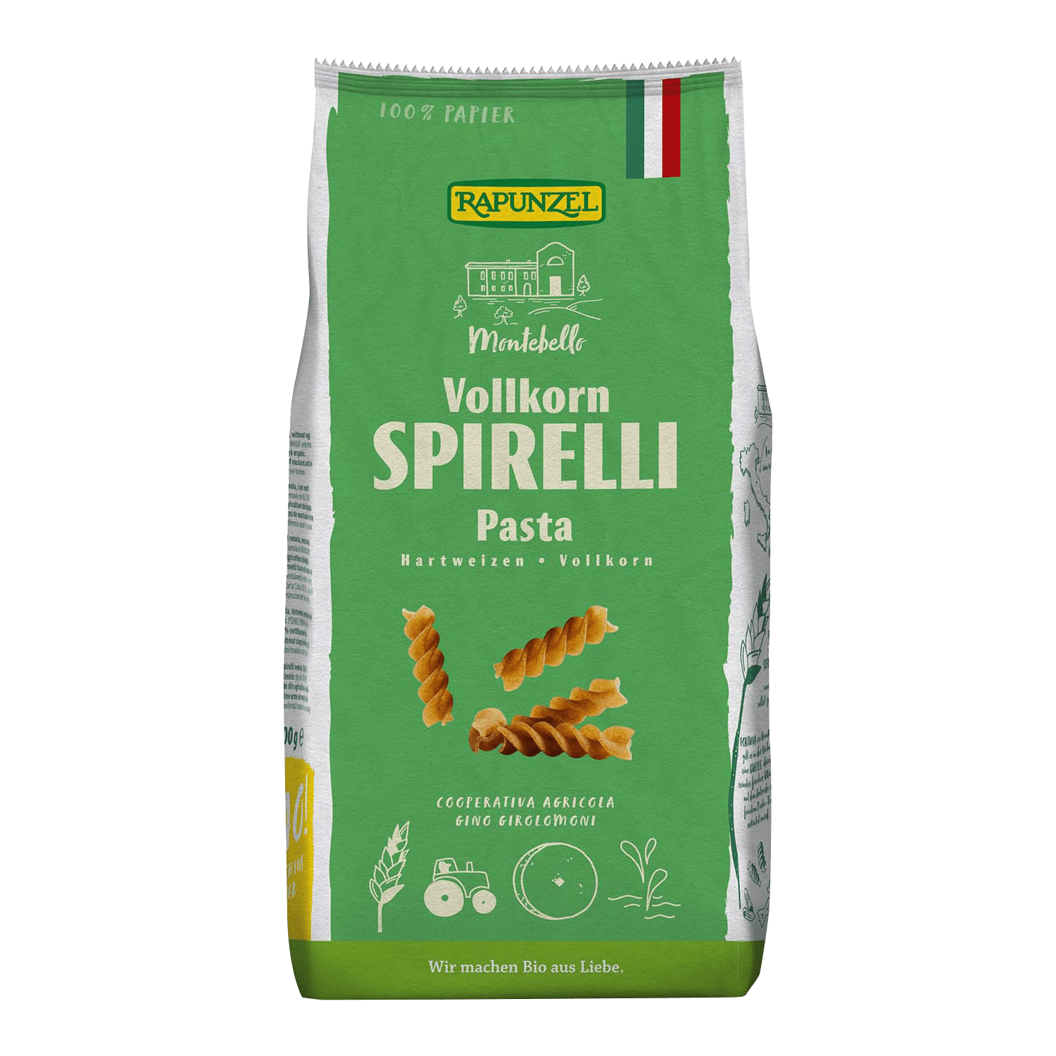 Spirelli Whole Grain, Organic, 500g