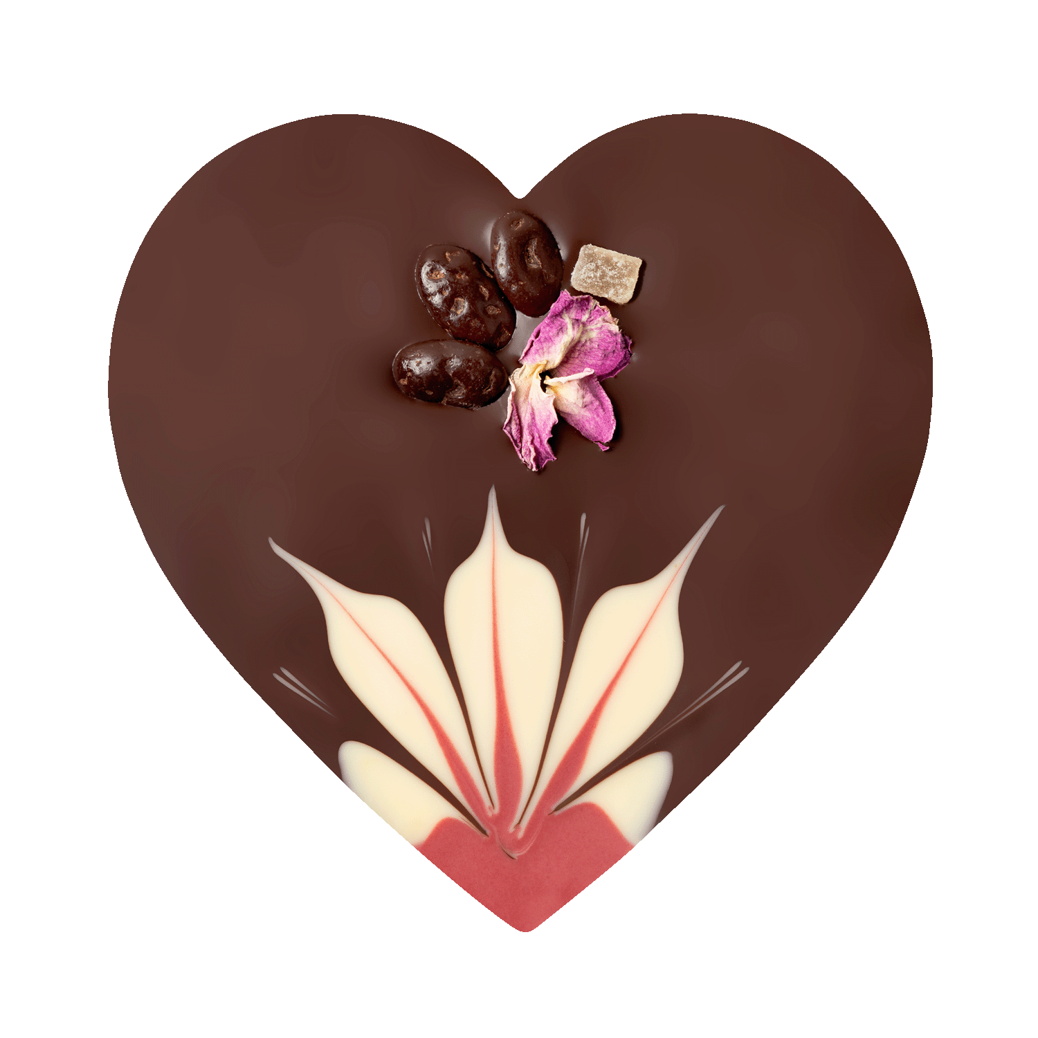 Heart Dark Chocolate with Raspberry Lace, Organic, 100g