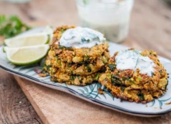 Tofu Fritters with Herb Dip