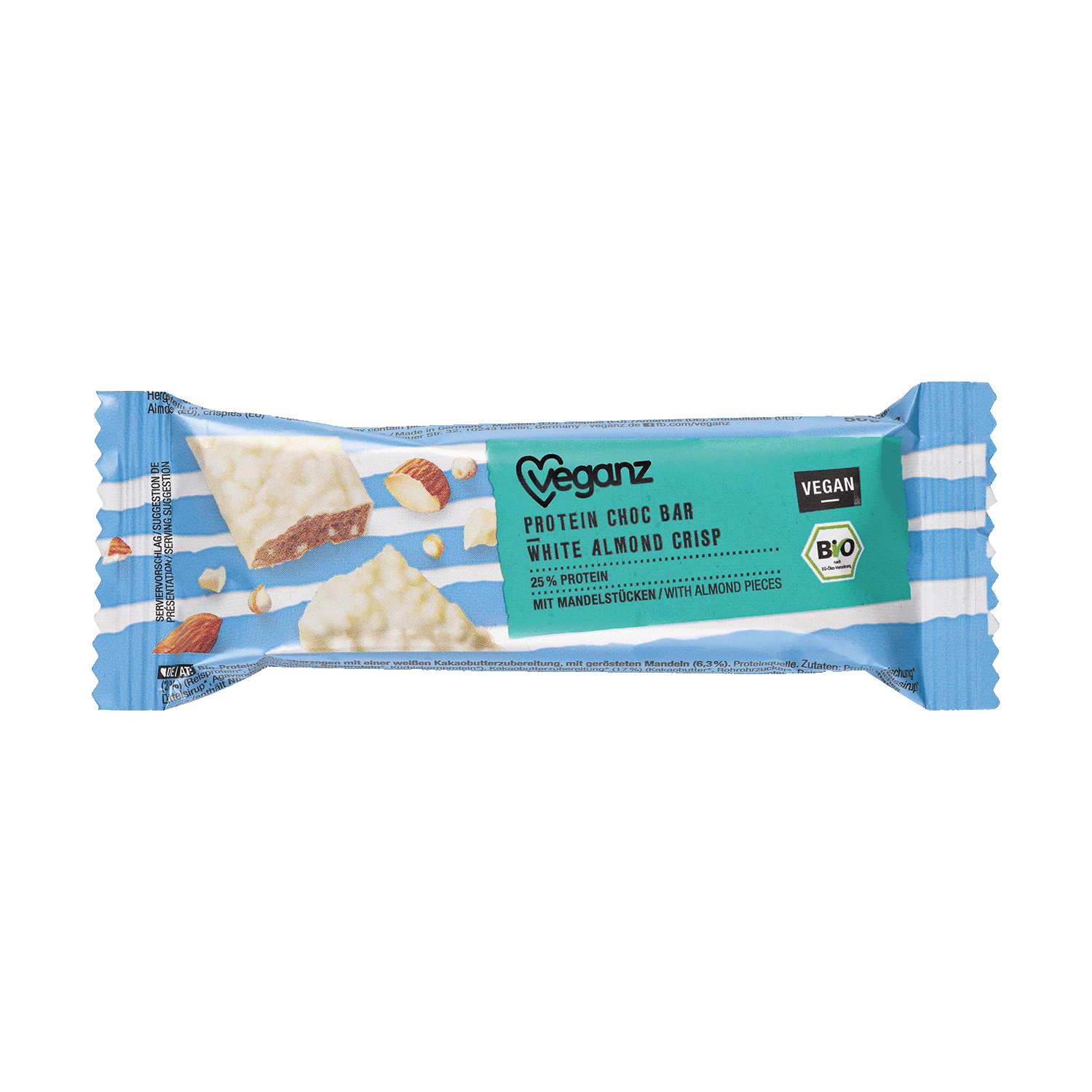 Protein Choc Bar White Almond Crisp, Organic, 50g