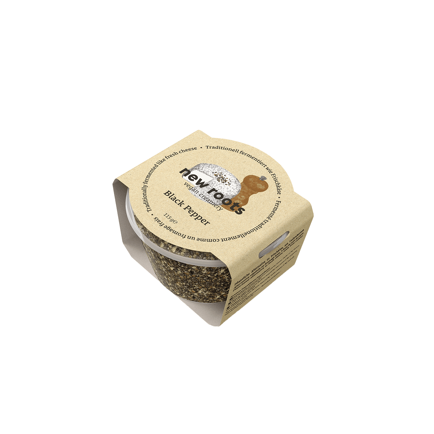 Vegan Creamery Schwarzer Pfeffer Alternative zu Frischkäse, BIO, 115g