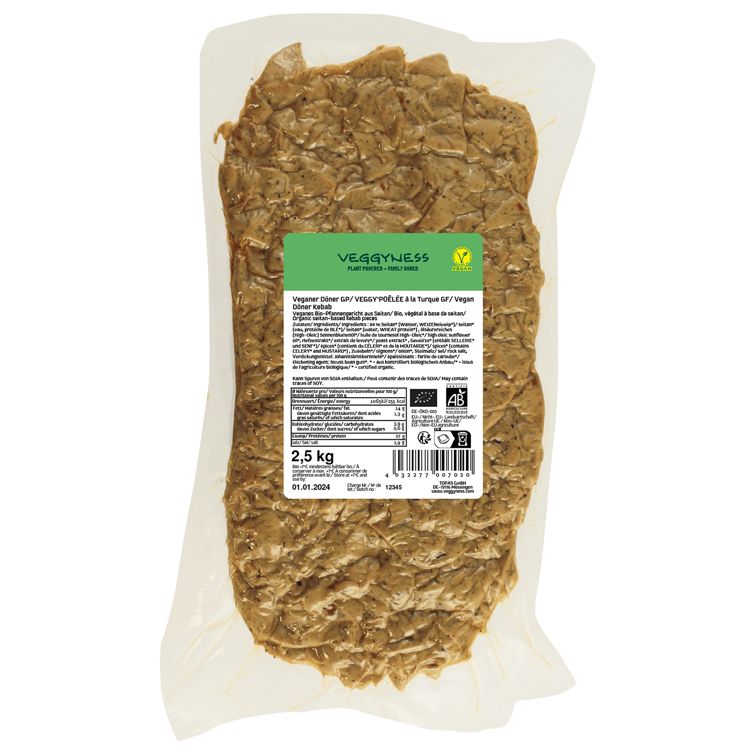 Veganer Döner Großpack, BIO, 2.5kg