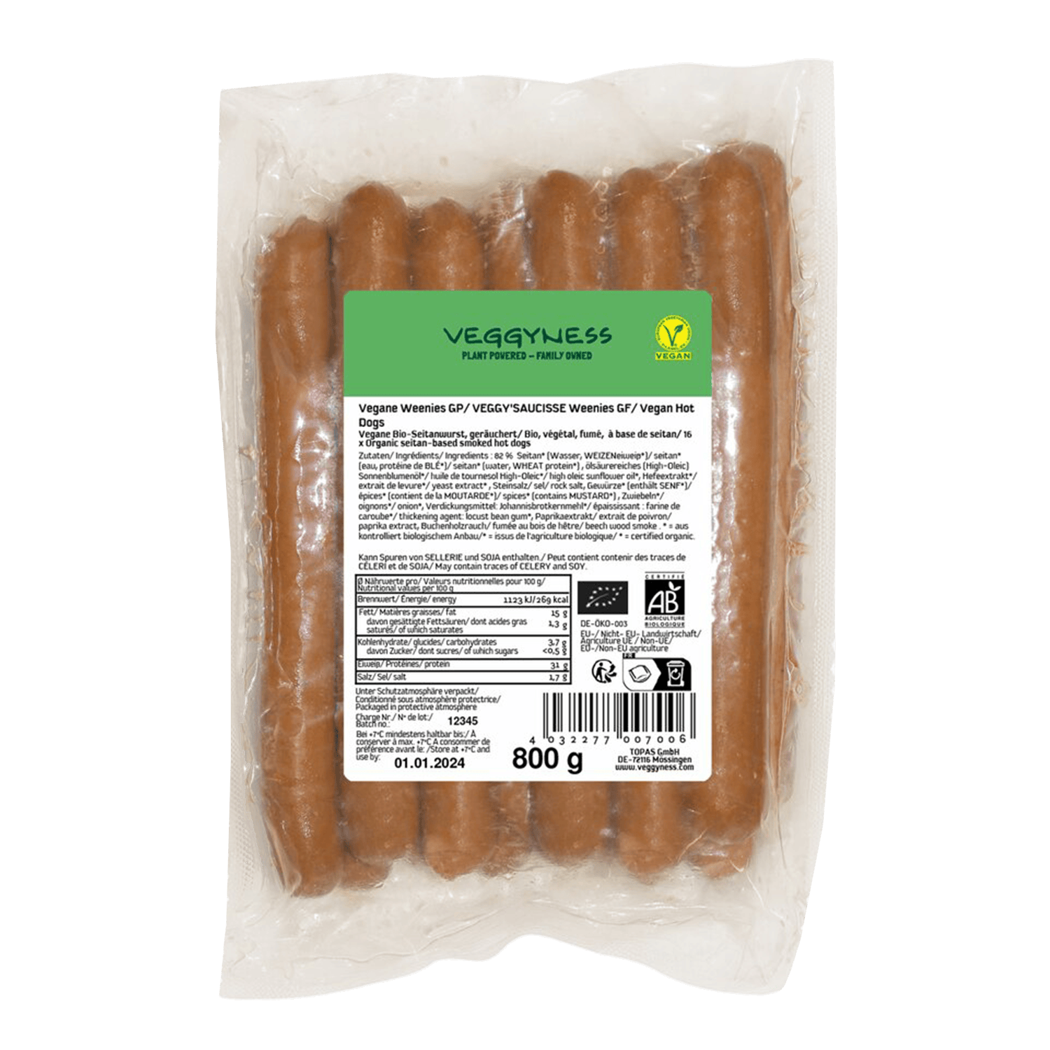 Vegane Weenies Großpackung, BIO, 800g