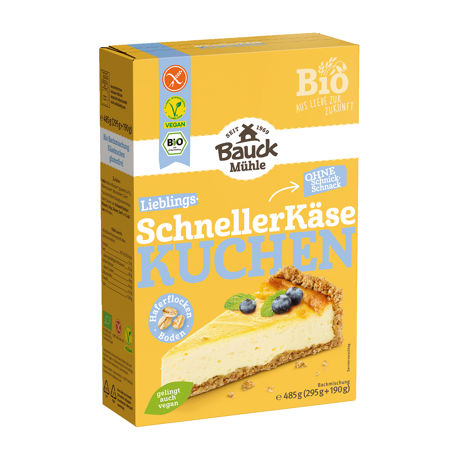 Schneller Kaesekuchen "Quick Cheesecake" Gluten-Free, Organic, 485g